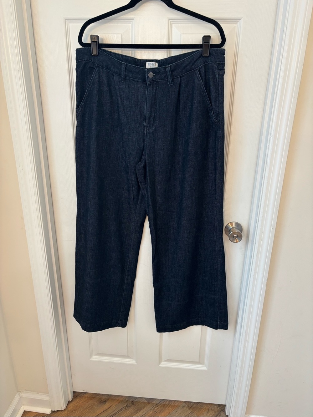 Time and Tru Dark Blue Wide-Leg Chino Pants